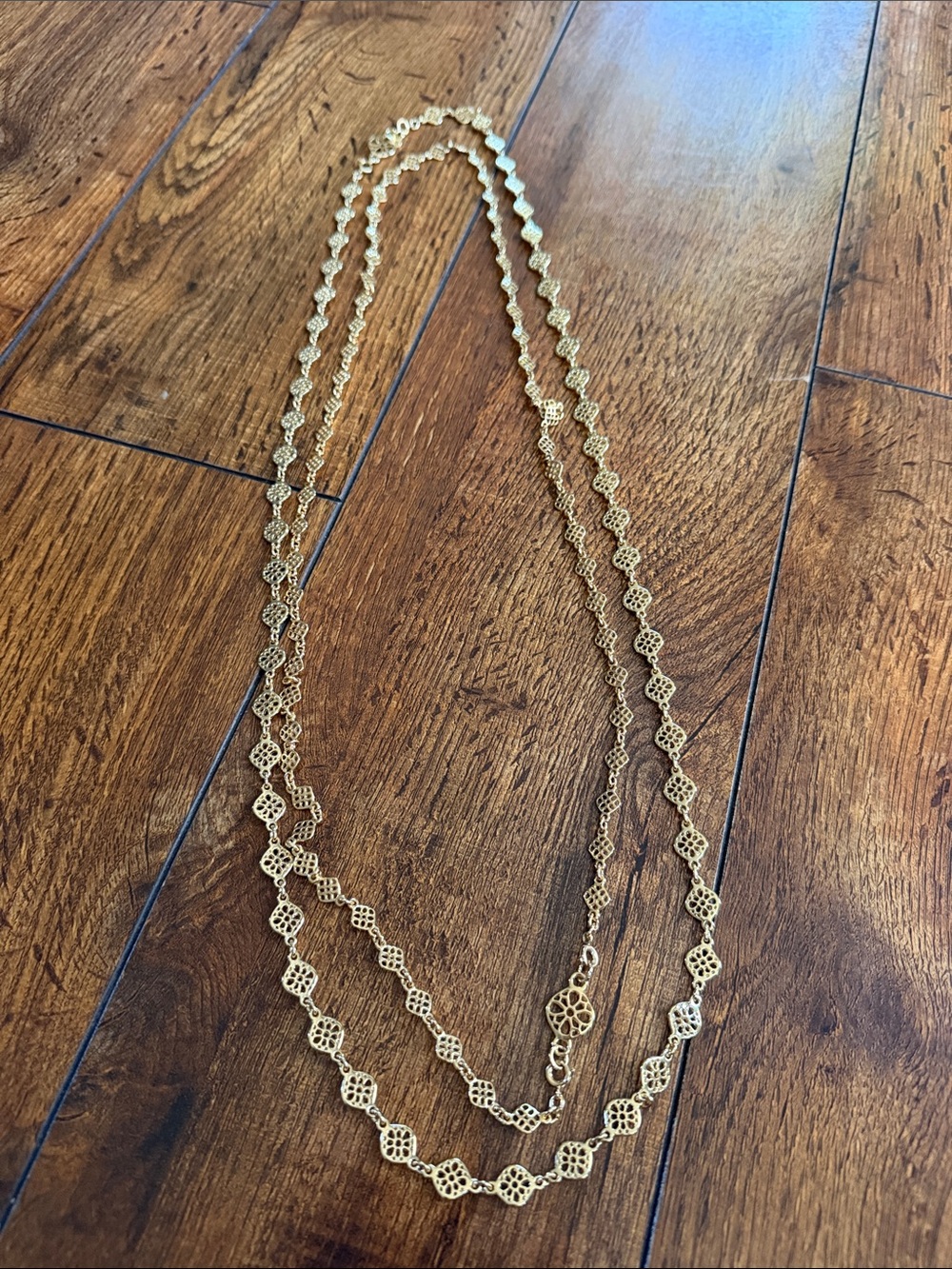 Stella & Dot Gold Filigree Layered Necklace